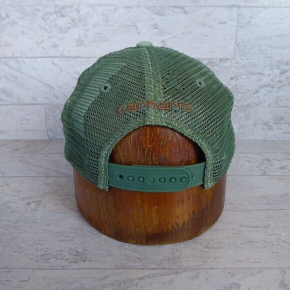 Carhartt Hat Cap Snapback Green Work Wear Logo Outdoors Adjustable Mens - Picture 4 of 7